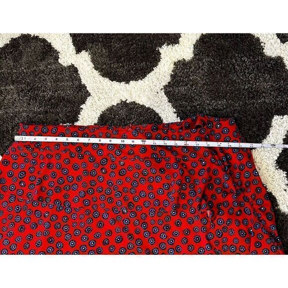 NWT Eloquii Midi Skirt Plus Sz 24 Chiffon Ruffle Flounce Red Circle Asymmetrical - Picture 8 of 8